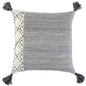 Lois Outdoor Throw Pillow With Tassels-Outdoor Pillows-LOOMLAN-Gray-LOOMLAN