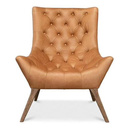 Lola Leather Slipper Accent Chair - LOOMLAN - Sarreid - Accent Chairs