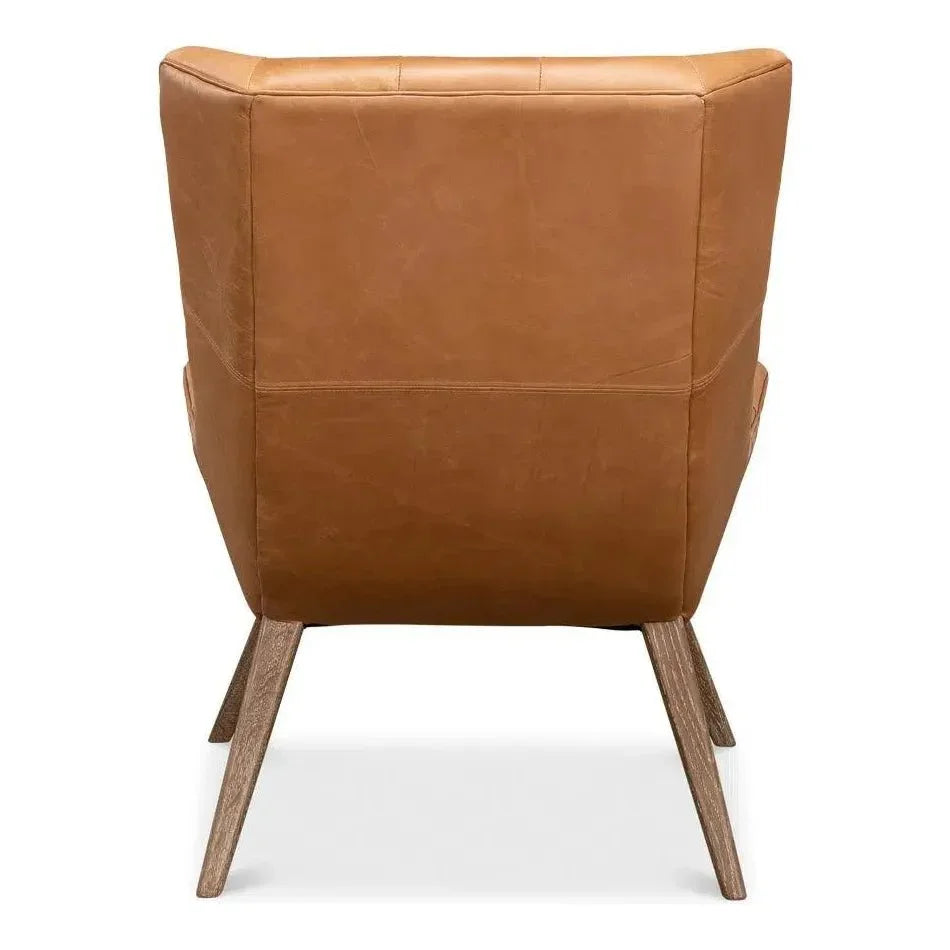 Lola Leather Slipper Accent Chair - LOOMLAN - Sarreid - Accent Chairs