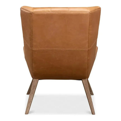 Lola Leather Slipper Accent Chair - LOOMLAN - Sarreid - Accent Chairs