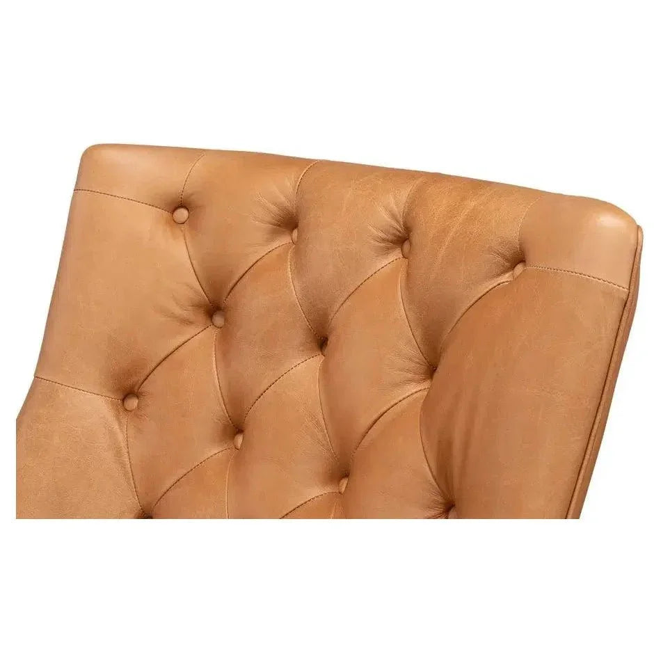 Lola Leather Slipper Accent Chair - LOOMLAN - Sarreid - Accent Chairs