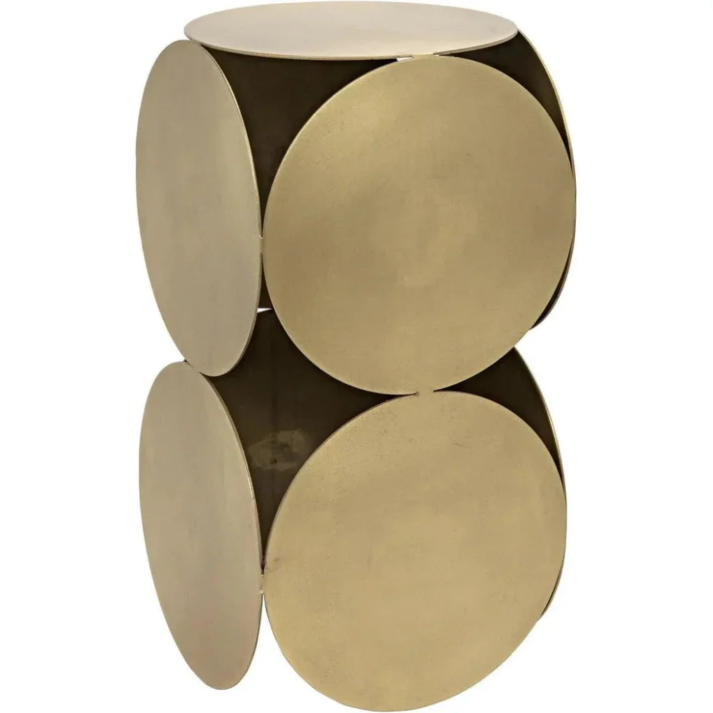 Lola Steel Round Side Table With Brass - LOOMLAN - Noir - Side Tables