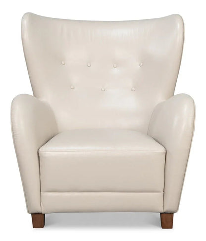 Lombard Leather Wing Chair - LOOMLAN - Sarreid - Club Chairs