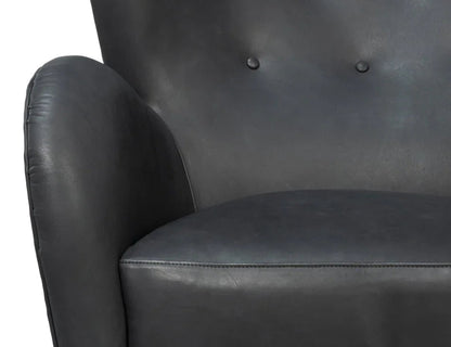 Lombard Leather Wing Chair - LOOMLAN - Sarreid - Club Chairs