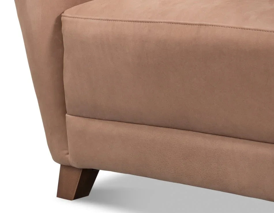 Lombard Wing Leather Chair - LOOMLAN - Sarreid - Club Chairs