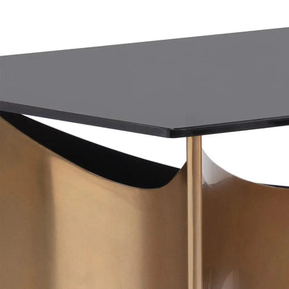 London Desk With Smoked Glass & Gold Finish-Home Office Desks-SUNPAN-LOOMLAN