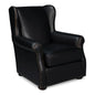 London Dry Leather Black Accent Arm Chair - LOOMLAN - Sarreid - Club Chairs