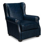 London Dry Leather Blue Accent Arm Chair - LOOMLAN - Sarreid - Club Chairs