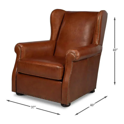 London Dry Leather Club Chair - LOOMLAN - Sarreid - Club Chairs
