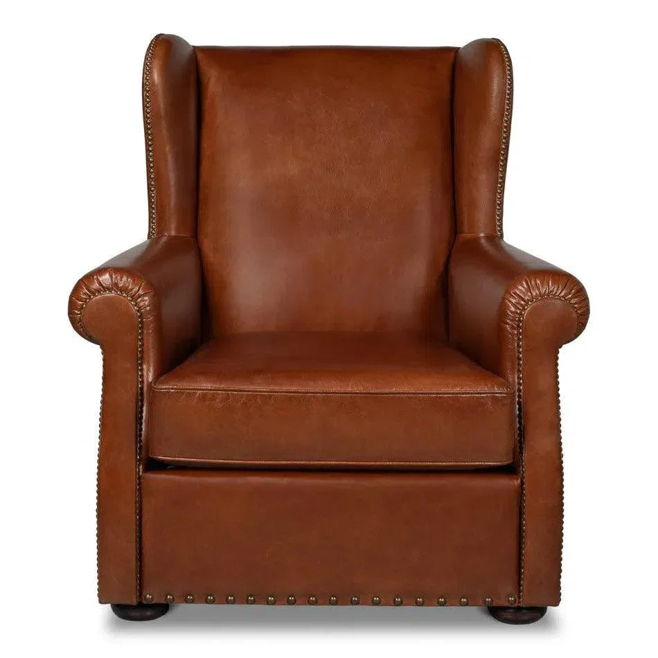 London Dry Leather Club Chair - LOOMLAN - Sarreid - Club Chairs