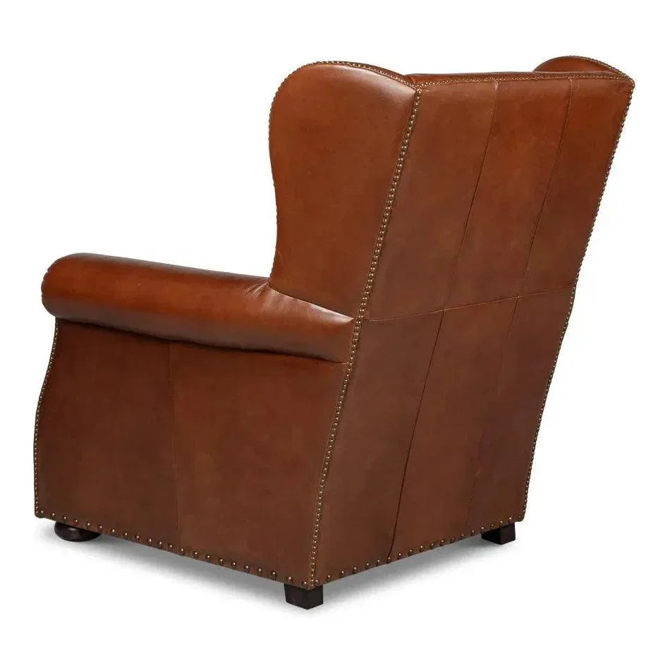 London Dry Leather Club Chair - LOOMLAN - Sarreid - Club Chairs