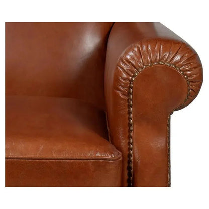 London Dry Leather Club Chair - LOOMLAN - Sarreid - Club Chairs
