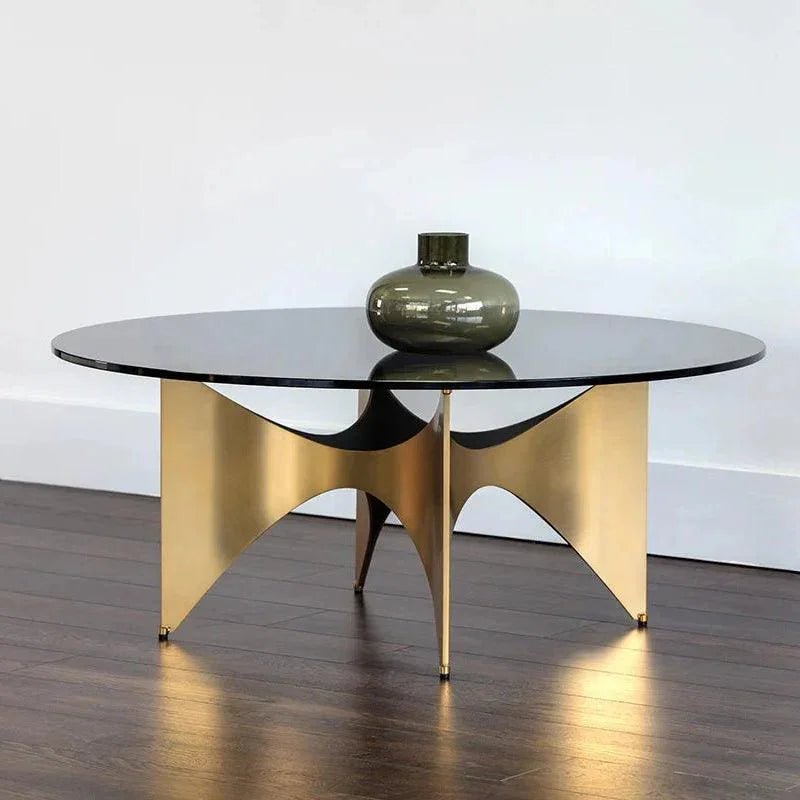 London Coffee Table Gold Base & d Glass - LOOMLAN - SUNPAN - Coffee Tables