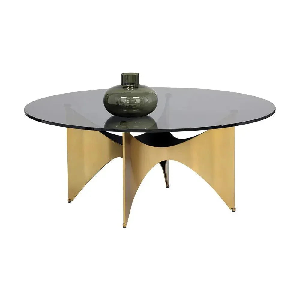 London Coffee Table Gold Base & d Glass - LOOMLAN - SUNPAN - Coffee Tables
