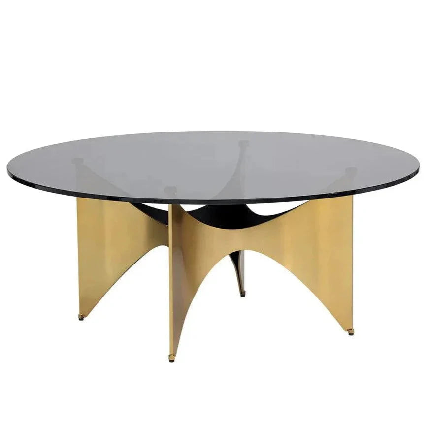 London Coffee Table Gold Base & d Glass - LOOMLAN - SUNPAN - Coffee Tables