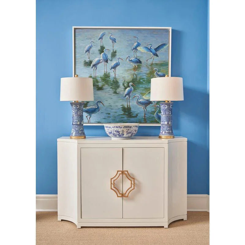 London Hand Painted Ceramic Gold Accents Table Lamp - LOOMLAN - Chelsea House - Table Lamps