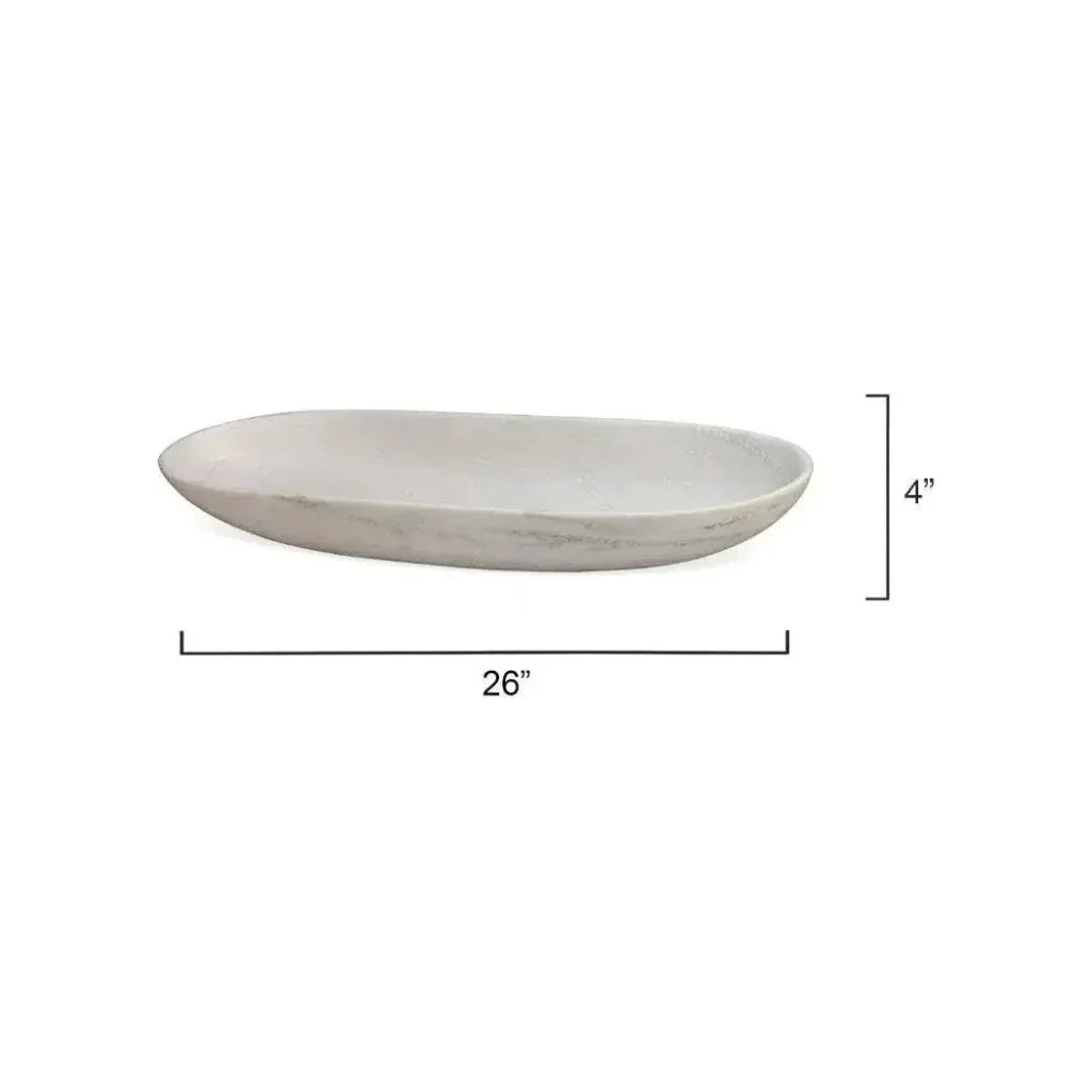 Long Oval Handmade Marble Bowl