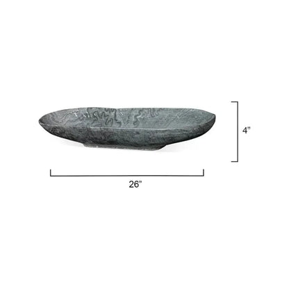 Long Oval Handmade Marble Bowl