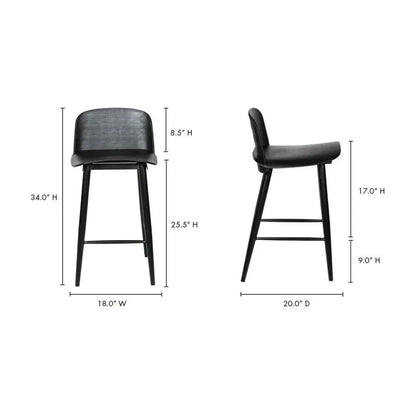 Looey Contemporary Black Counter Stool - LOOMLAN - Moe's Home - Counter Stools
