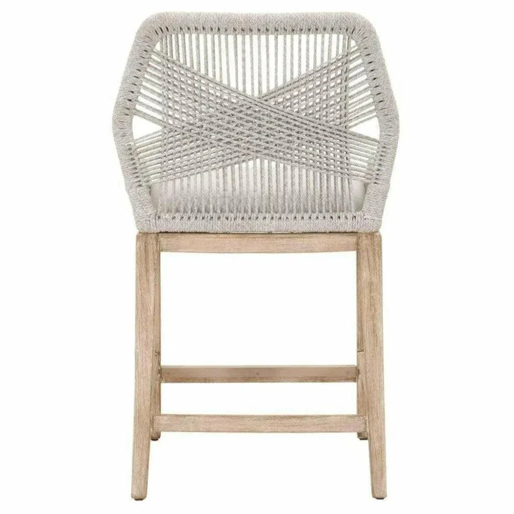 Loom Counter Stool Taupe & White Rope & Wood - LOOMLAN - Essentials For Living - Counter Stools