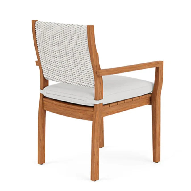 Loom Loom Back Teak Outdoor Dining Armchair-Outdoor Dining Chairs-Lloyd Flanders-LOOMLAN