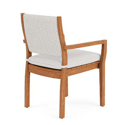 Loom Loom Back Teak Outdoor Dining Armchair-Outdoor Dining Chairs-Lloyd Flanders-LOOMLAN