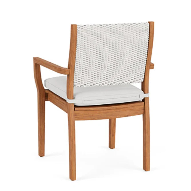 Loom Loom Back Teak Outdoor Dining Armchair-Outdoor Dining Chairs-Lloyd Flanders-LOOMLAN