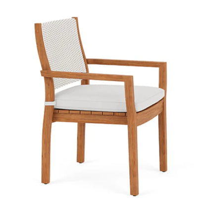 Loom Loom Back Teak Outdoor Dining Armchair-Outdoor Dining Chairs-Lloyd Flanders-LOOMLAN