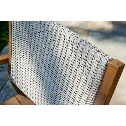Loom Loom Back Teak Outdoor Dining Armchair-Outdoor Dining Chairs-Lloyd Flanders-LOOMLAN