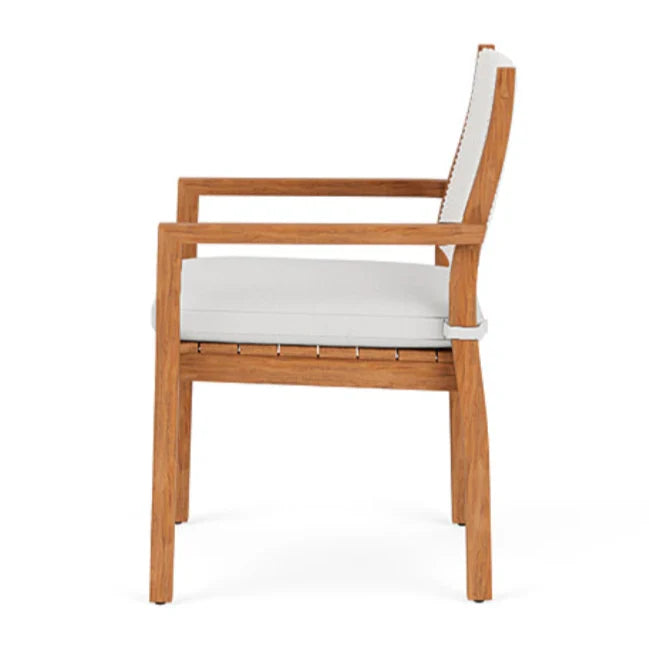Loom Loom Back Teak Outdoor Dining Armchair-Outdoor Dining Chairs-Lloyd Flanders-LOOMLAN