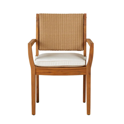 Loom Loom Back Teak Outdoor Dining Armchair-Outdoor Dining Chairs-Lloyd Flanders-LOOMLAN