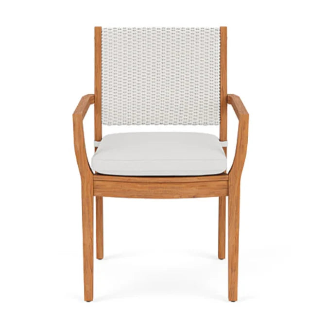 Loom Loom Back Teak Outdoor Dining Armchair-Outdoor Dining Chairs-Lloyd Flanders-LOOMLAN