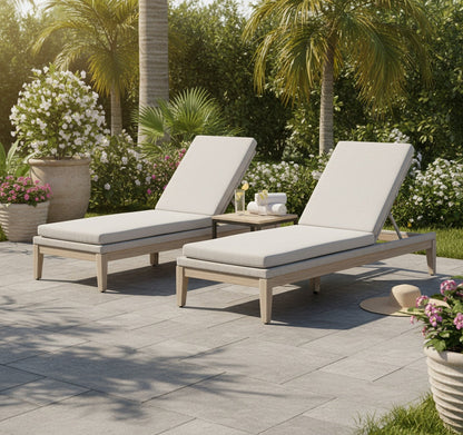 Loom Outdoor Chaise Lounge for Patio Teak Wood & Rope-Outdoor Chaises-Essentials For Living-LOOMLAN