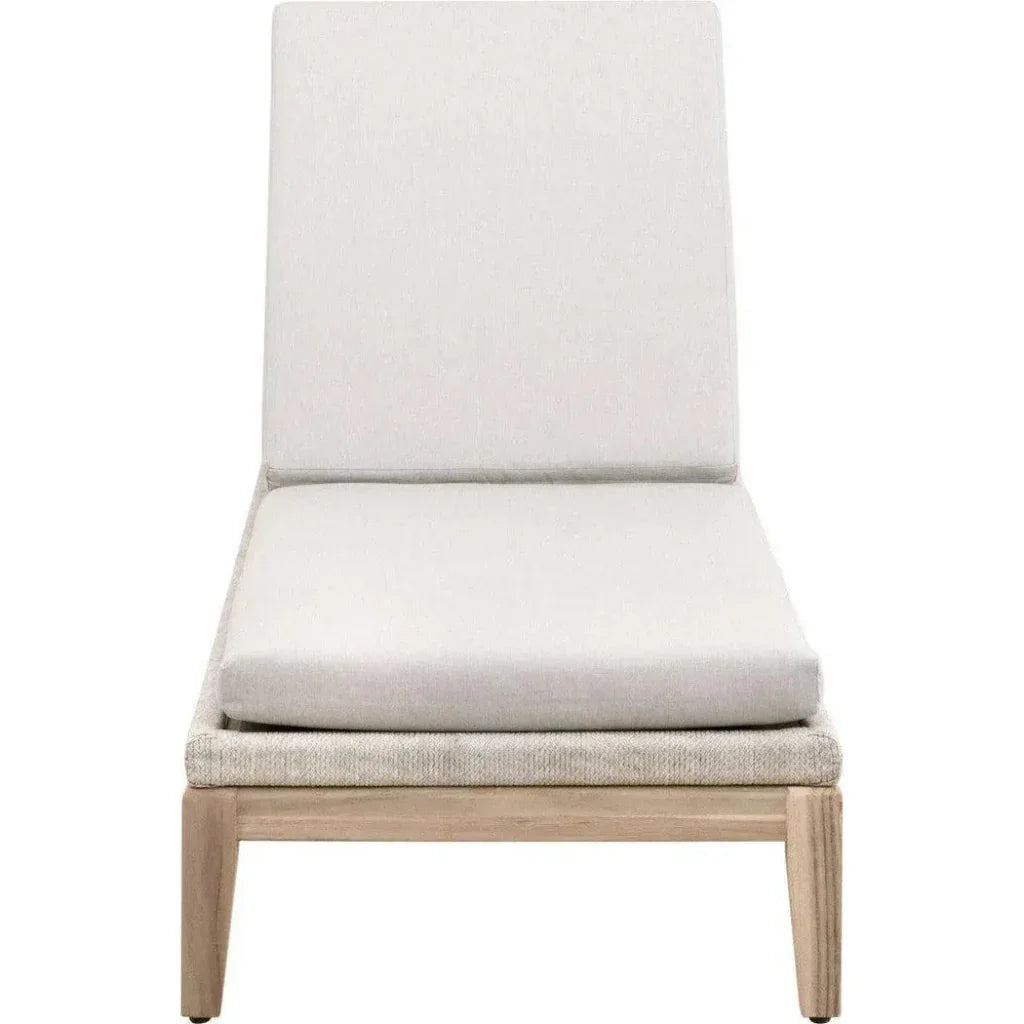 Loom Outdoor Chaise Lounge for Patio Teak Wood & Rope-Outdoor Chaises-Essentials For Living-LOOMLAN