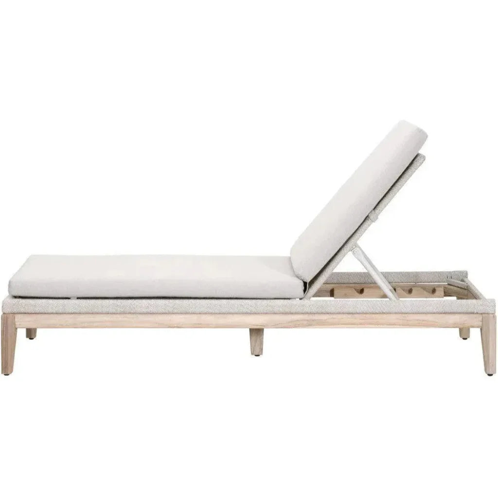 Loom Outdoor Chaise Lounge for Patio Teak Wood & Rope-Outdoor Chaises-Essentials For Living-LOOMLAN