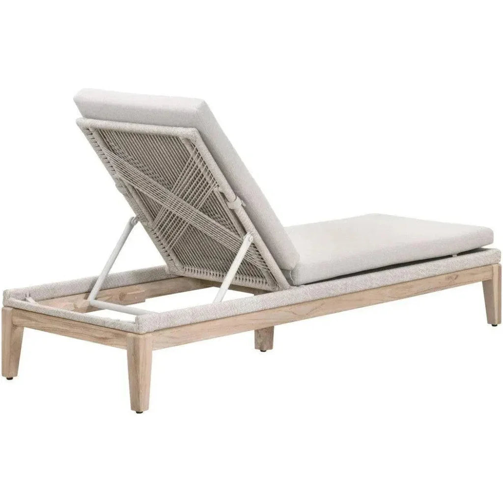 Loom Outdoor Chaise Lounge for Patio Teak Wood & Rope-Outdoor Chaises-Essentials For Living-LOOMLAN