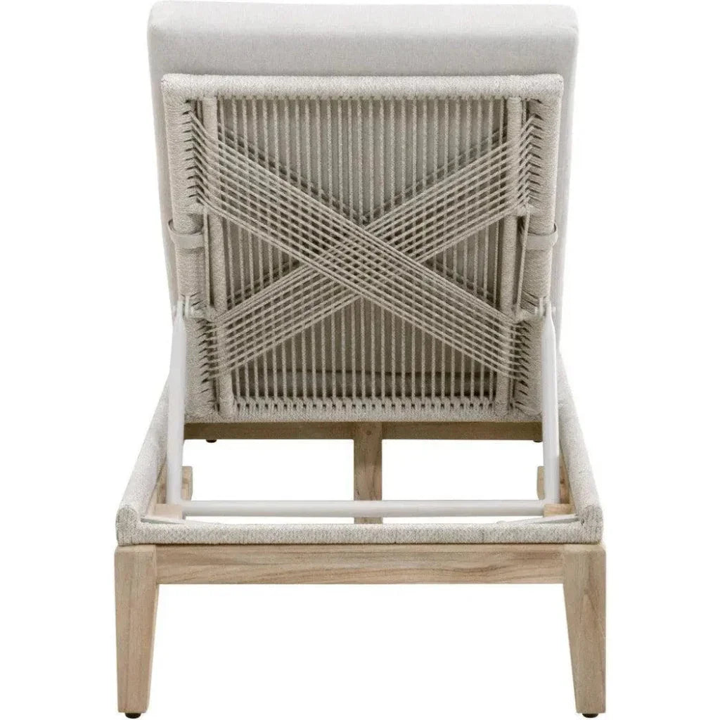 Loom Outdoor Chaise Lounge for Patio Teak Wood & Rope-Outdoor Chaises-Essentials For Living-LOOMLAN