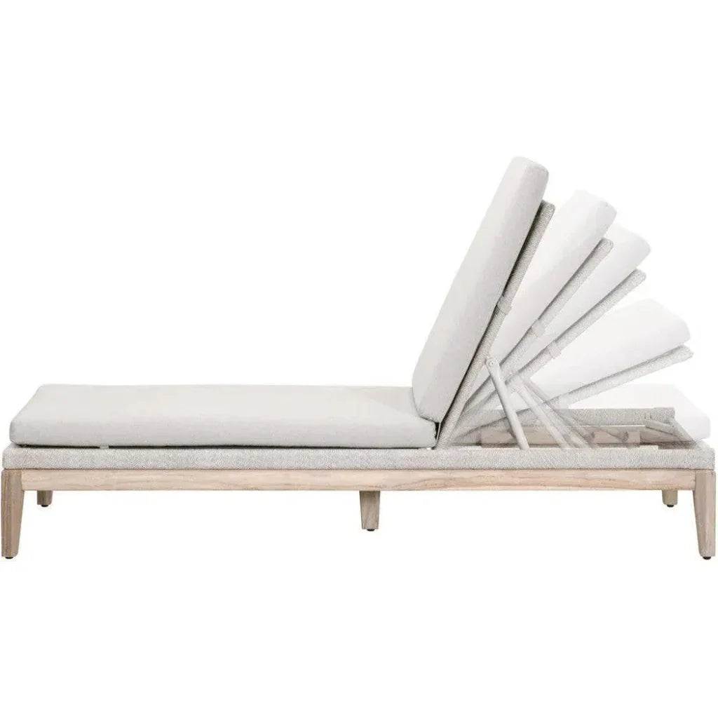 Loom Outdoor Chaise Lounge for Patio Teak Wood & Rope-Outdoor Chaises-Essentials For Living-LOOMLAN