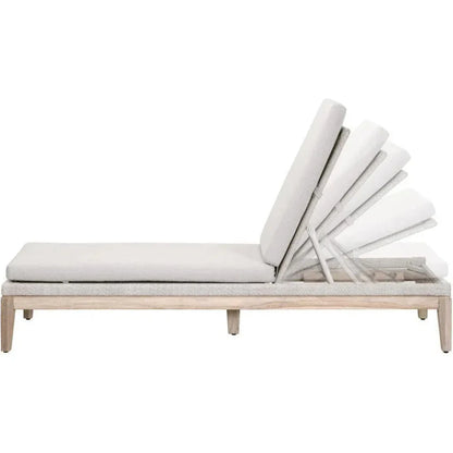 Loom Outdoor Chaise Lounge for Patio Teak Wood & Rope-Outdoor Chaises-Essentials For Living-LOOMLAN