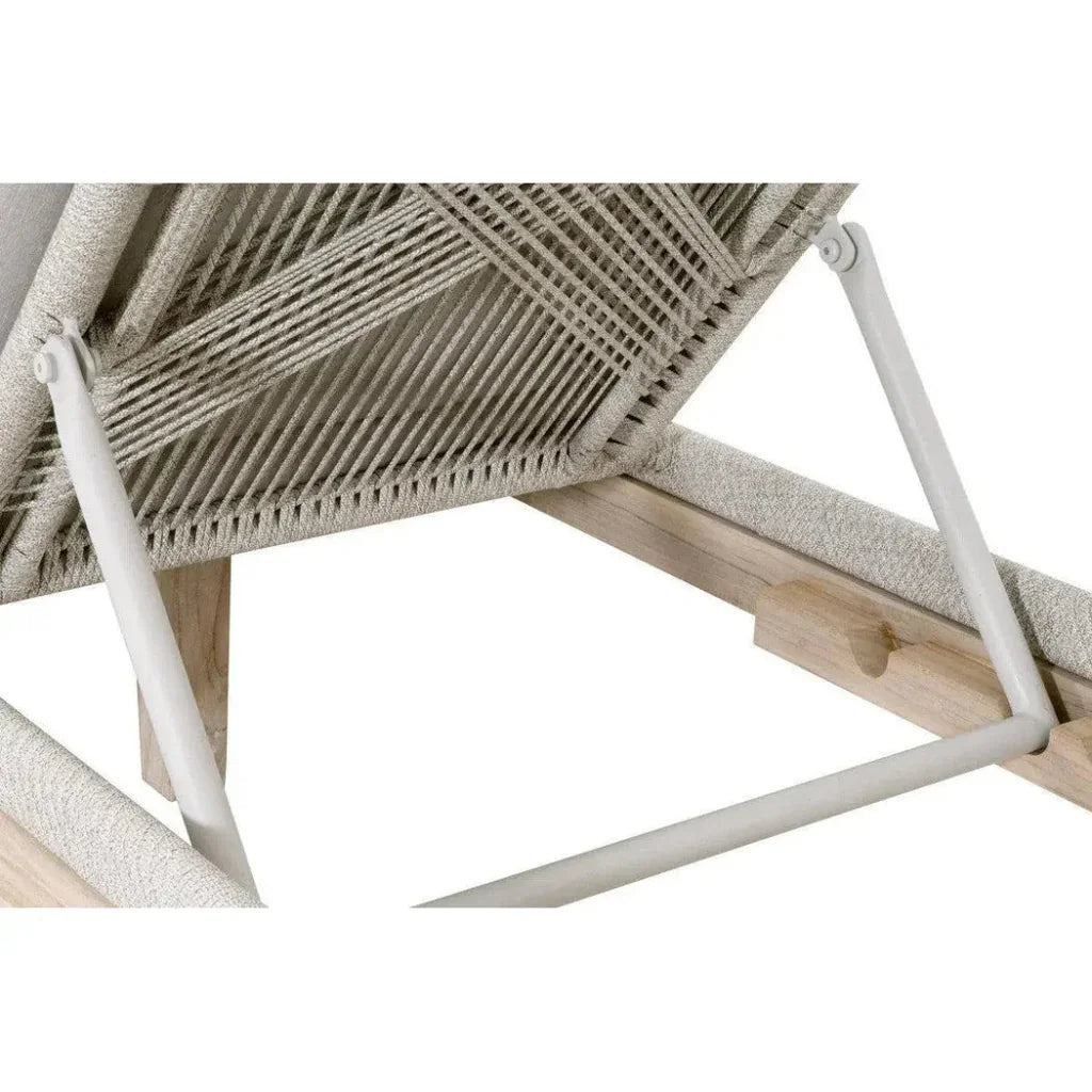 Loom Outdoor Chaise Lounge for Patio Teak Wood & Rope-Outdoor Chaises-Essentials For Living-LOOMLAN