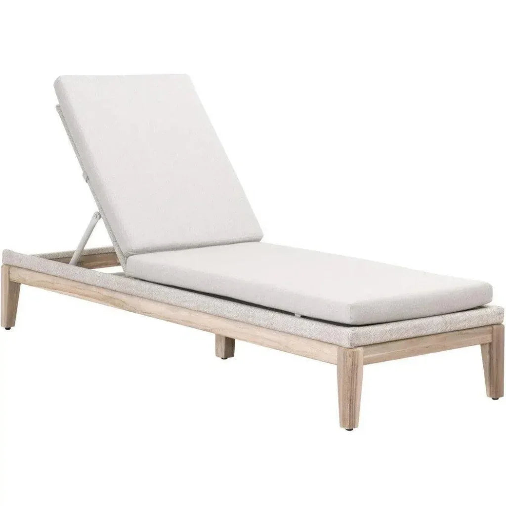 Loom Outdoor Chaise Lounge for Patio Teak Wood & Rope-Outdoor Chaises-Essentials For Living-LOOMLAN