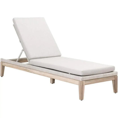 Loom Outdoor Chaise Lounge for Patio Teak Wood & Rope-Outdoor Chaises-Essentials For Living-LOOMLAN