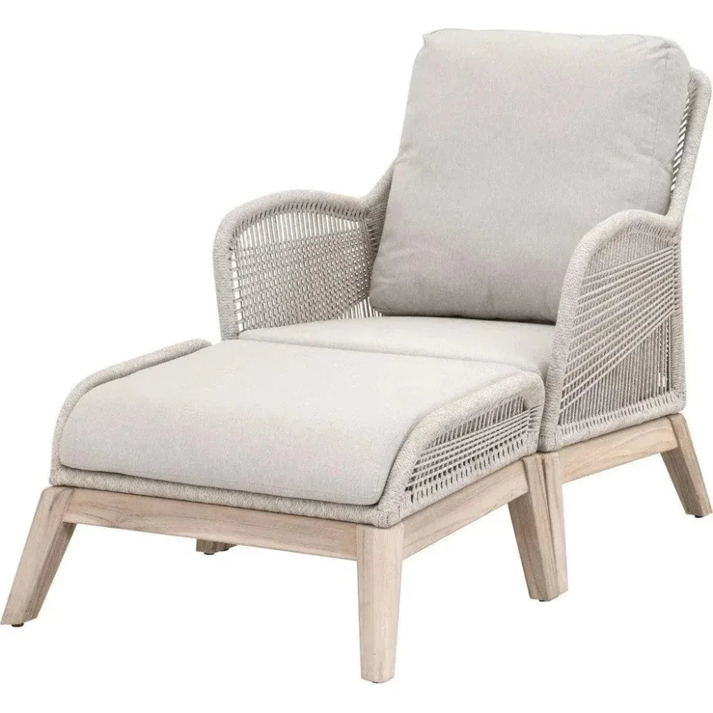 Loom Outdoor Footstool Rope Wood Frame-Outdoor Ottomans-Essentials For Living-LOOMLAN