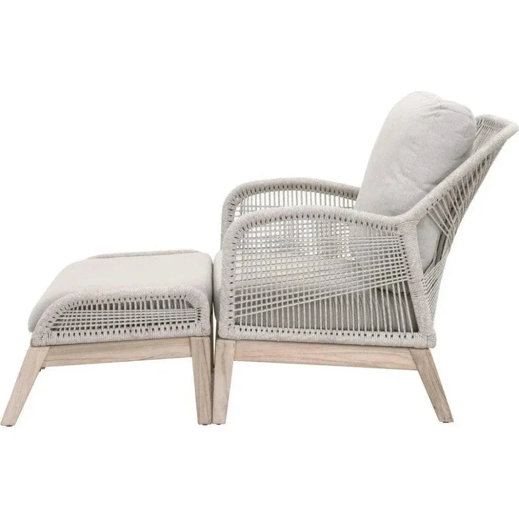 Loom Outdoor Footstool Rope Wood Frame-Outdoor Ottomans-Essentials For Living-LOOMLAN