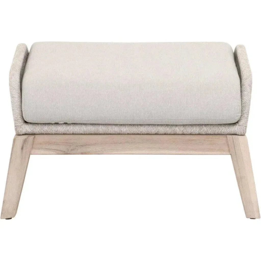 Loom Outdoor Footstool Rope Wood Frame-Outdoor Ottomans-Essentials For Living-LOOMLAN