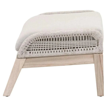 Loom Outdoor Footstool Rope Wood Frame-Outdoor Ottomans-Essentials For Living-LOOMLAN