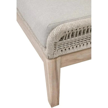 Loom Outdoor Footstool Rope Wood Frame-Outdoor Ottomans-Essentials For Living-LOOMLAN