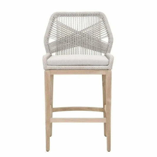 Loom Outdoor Rope Barstool Taupe Rope Wood-Outdoor Bar Stools-Essentials For Living-LOOMLAN