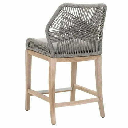 Loom Outdoor Rope Counter Stool Platinum Rope Wood-Outdoor Counter Stools-Essentials For Living-LOOMLAN