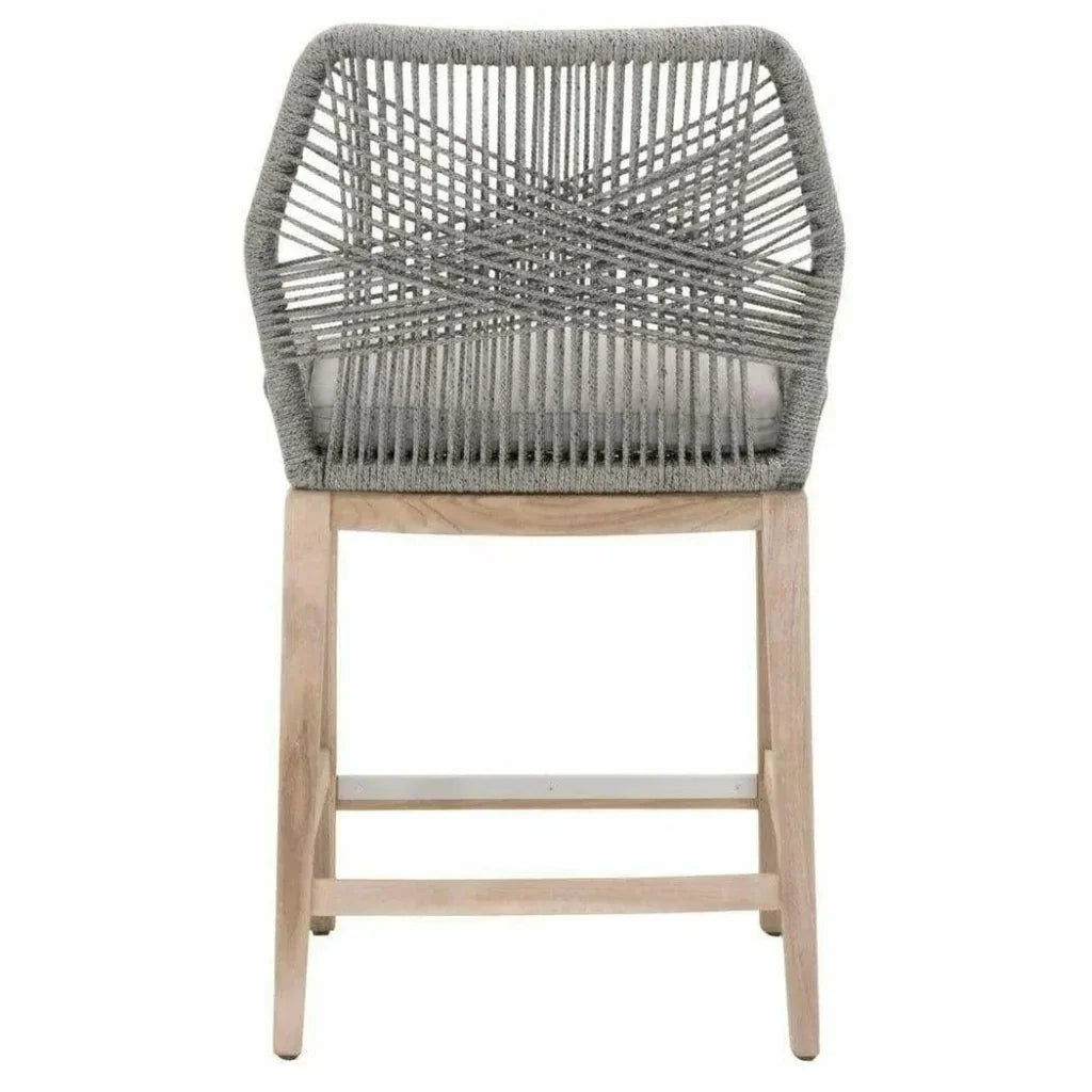 Loom Outdoor Rope Counter Stool Platinum Rope Wood-Outdoor Counter Stools-Essentials For Living-LOOMLAN